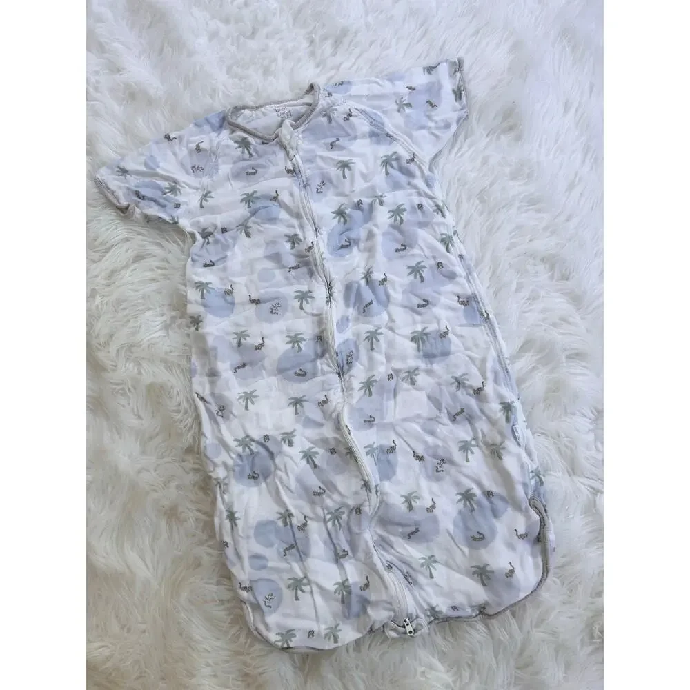 Nest Design Sleep Sack White Blue Palm-Print